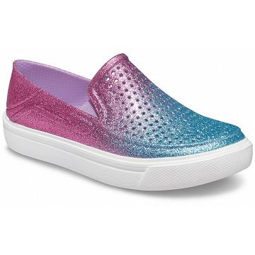 Tenis Planos Crocs CitiLane Roka Glitter Slip-On Niña Rosas | Mexico 1602HAPK